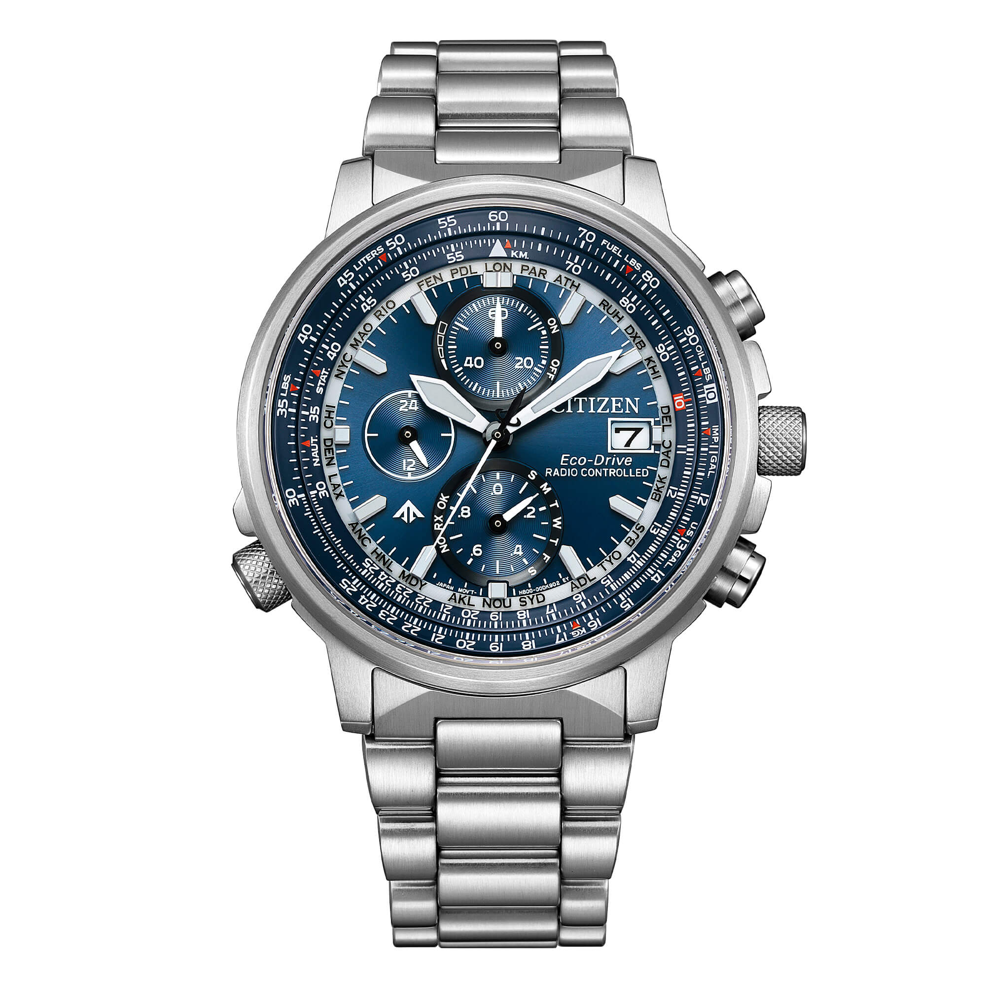 Orologio Uomo Citizen Acciaio Radio Controllato Blu AT8300-58L